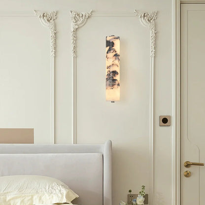 LuxRoyale Italian Style Natural Stone Black Marble Wall Sconces