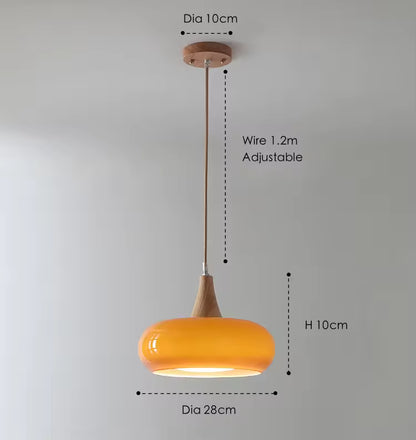 Royallure Amber Glass Adjustable Pendant Light for Kitchen, Restaurant and Bar