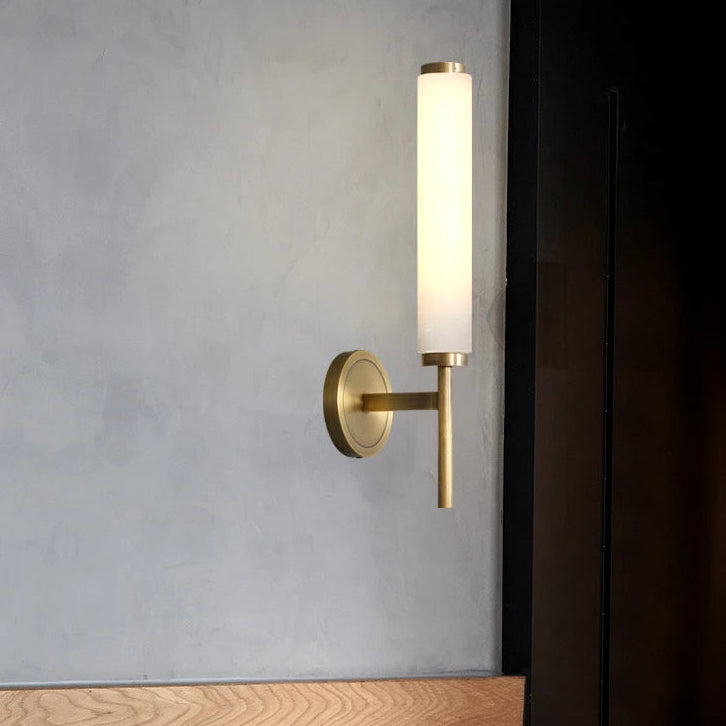 LuxRoyale Spanish Marble Wall Sconce - All Copper Minimalist Wall Light