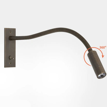 LuxRoyale Gooseneck Led Wall Sconce - Integrated Led, Adjustable Gooseneck, Art Deco Bedroom Lighting