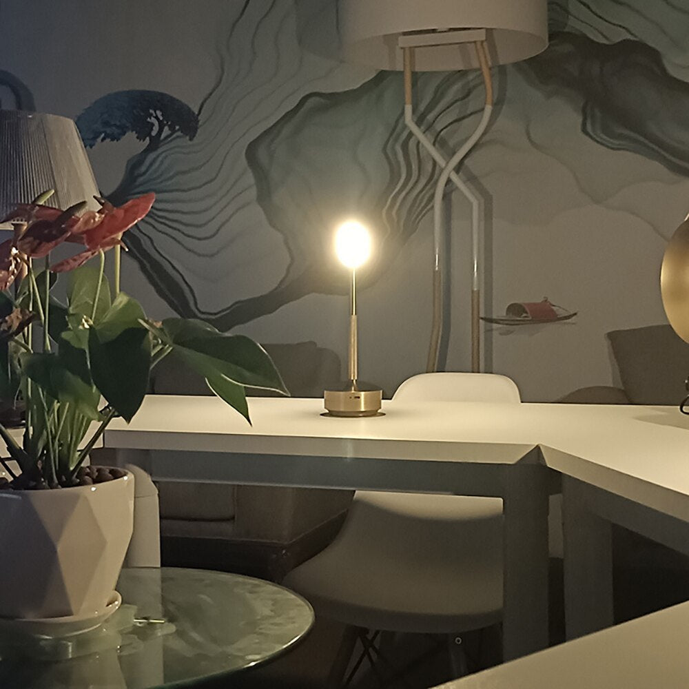 CandleGlow Dimmable Cordless Candle Table Lamp – Touch Control, Portable Design - Black