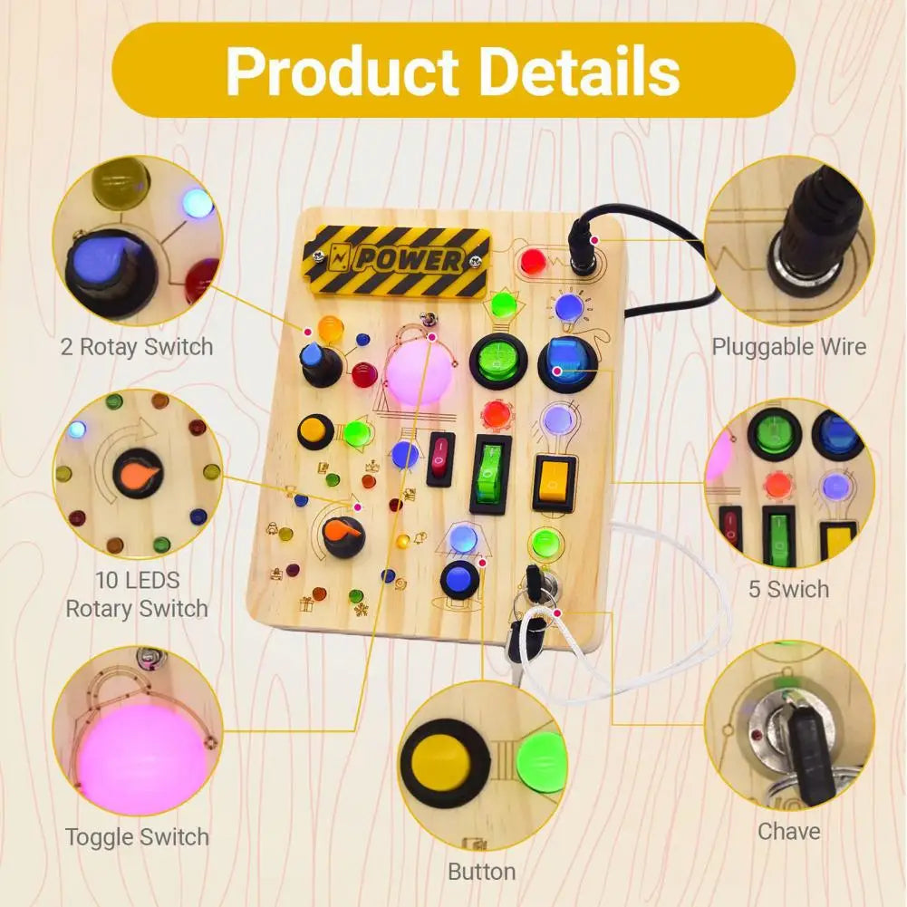 LuxRoyale Montessori Wooden Activity Board, 24 Learning Games for Children