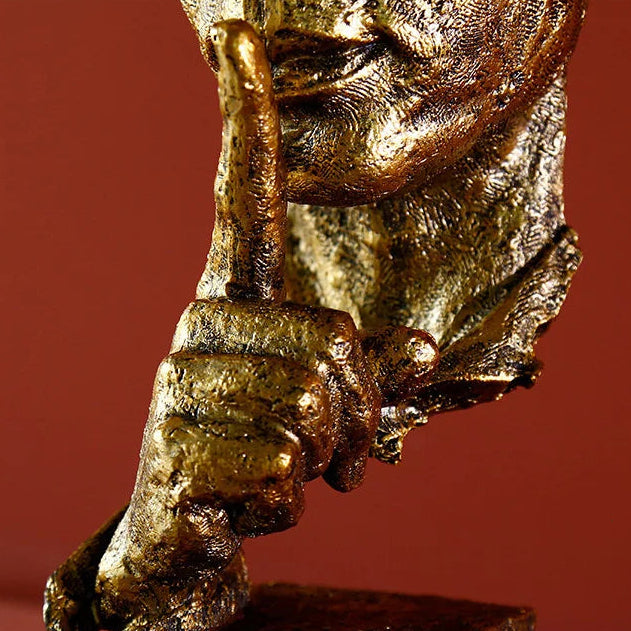 Lumora Modern Abstract Face Sculpture, Bronze Finish Contemplative Decor Statue