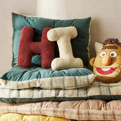Luxora Velvet Alphabet Cushion for Personalized Home Decor - Soft and Stylish