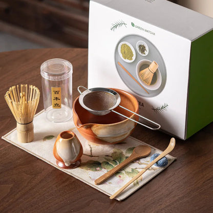 Royelux Premium 4-Piece Ceramic Matcha Tea Set with Bamboo Whisk, Gift Box for Tea Ceremony