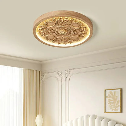 Royaleva Flush Mount Ceiling Light with Dimmable Built In LED for Living Room and Bedroom