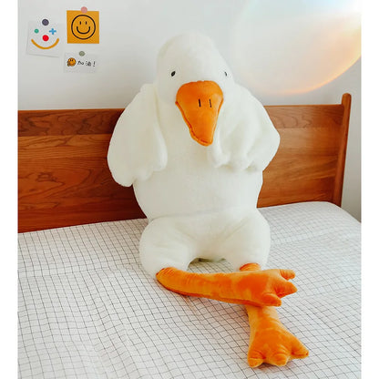 Luxora Big White Goose Plush Toy – Oversized Soft Pillow for Kids & Adults