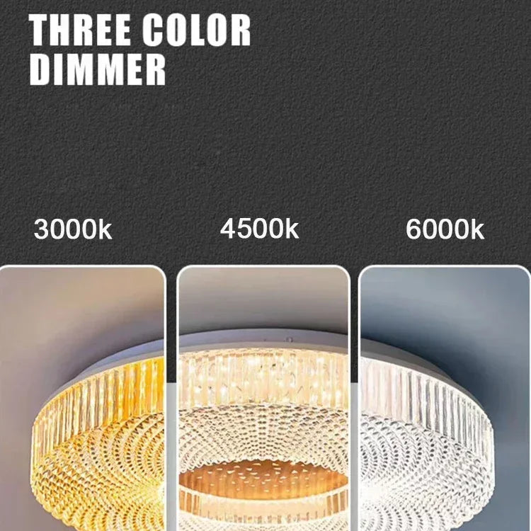 LuxRoyale Round Copper Ceiling Lamp with Opaque Acrylic Shade
