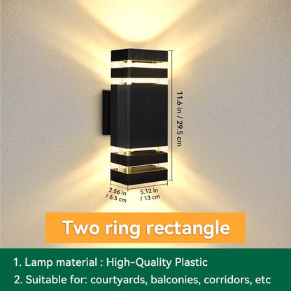 Royallure Modern Outdoor Wall Sconce - Waterproof Up Down LED Exterior Light