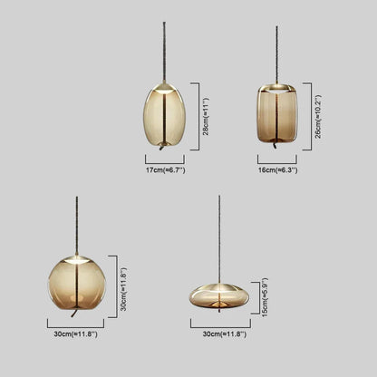 LuxRoyale Modern Glass Pendant Light - Adjustable Rope Hanging Lamp For Living Room