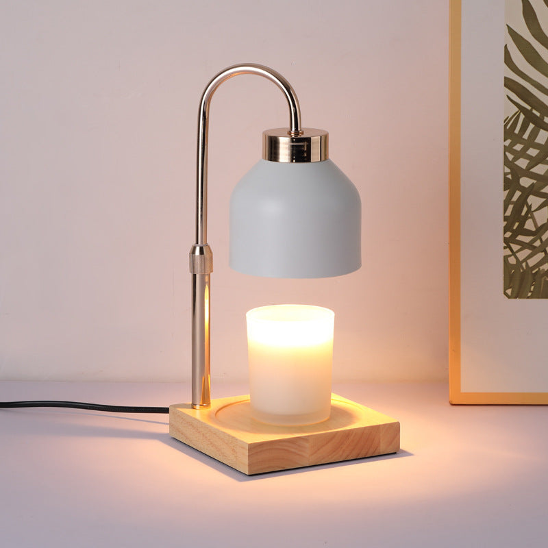 SERONA – Elegant Wax Melt Candle Warmer Lamp | Black or White Matte Finish with Brass Arm and Timer 0