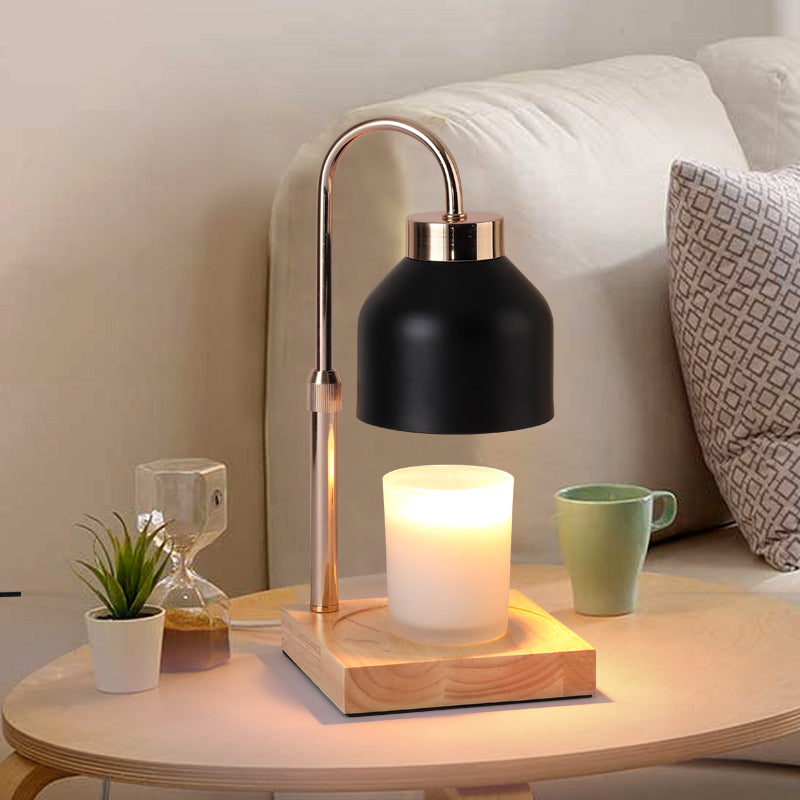 SERONA – Elegant Wax Melt Candle Warmer Lamp | Black or White Matte Finish with Brass Arm and Timer 1