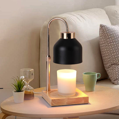 SERONA – Elegant Wax Melt Candle Warmer Lamp | Black or White Matte Finish with Brass Arm and Timer 1