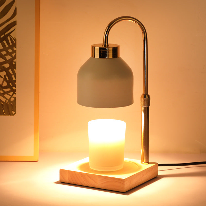 SERONA – Elegant Wax Melt Candle Warmer Lamp | Black or White Matte Finish with Brass Arm and Timer 2