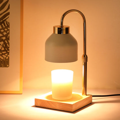 SERONA – Elegant Wax Melt Candle Warmer Lamp | Black or White Matte Finish with Brass Arm and Timer 2