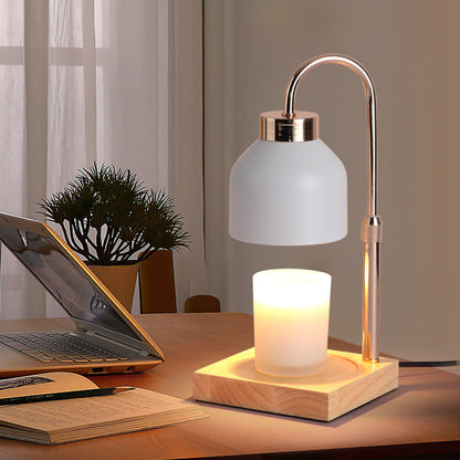 SERONA – Elegant Wax Melt Candle Warmer Lamp | Black or White Matte Finish with Brass Arm and Timer 4