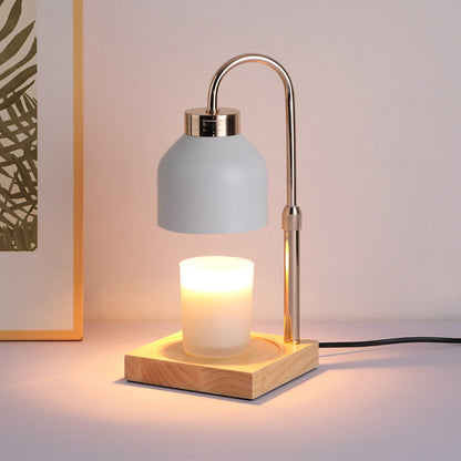 SERONA – Elegant Wax Melt Candle Warmer Lamp | Black or White Matte Finish with Brass Arm and Timer 5
