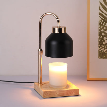 SERONA – Elegant Wax Melt Candle Warmer Lamp | Black or White Matte Finish with Brass Arm and Timer 6