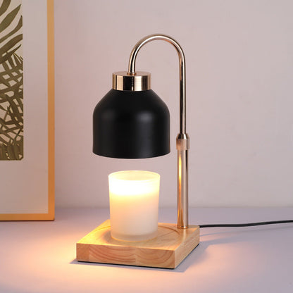 SERONA – Elegant Wax Melt Candle Warmer Lamp | Black or White Matte Finish with Brass Arm and Timer 7