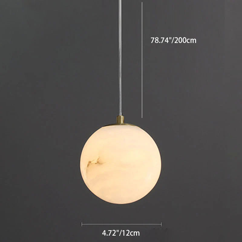 RoyaleGlow Wabi-Sabi Marble Pendant Light - Japandi Minimalist Hanging Lamp