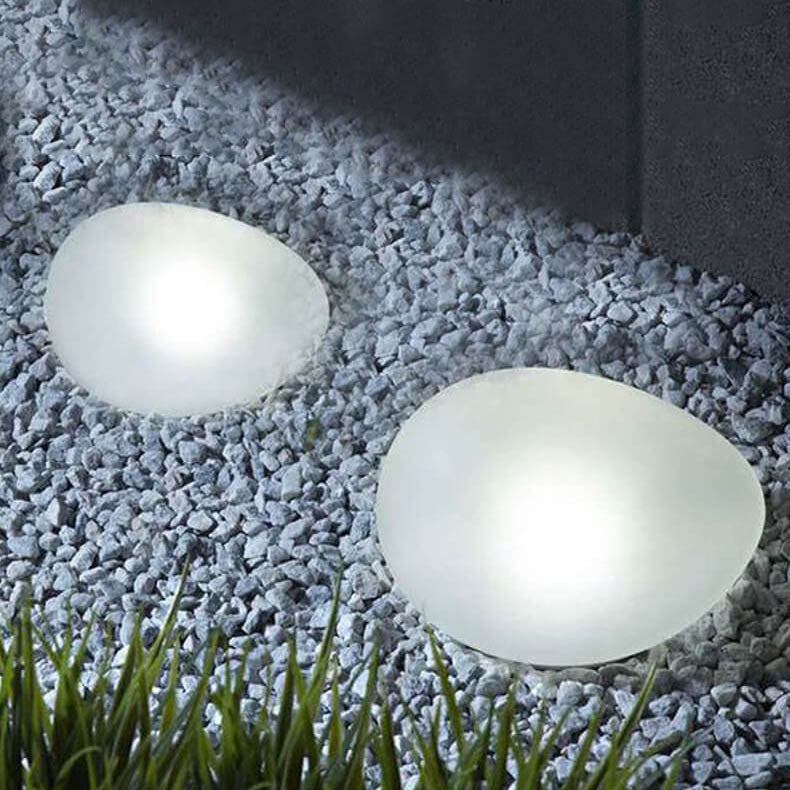 Rayvia Solar Pebble LED Landscape Light - Modern Outdoor Solar Garden Lighting - Large