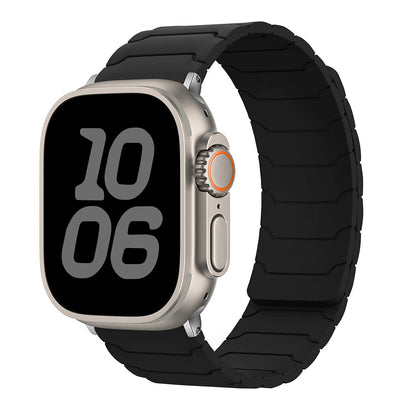 RoyaleGlow Armor Warrior Silicone Magnetic Watch Strap for Apple Watch
