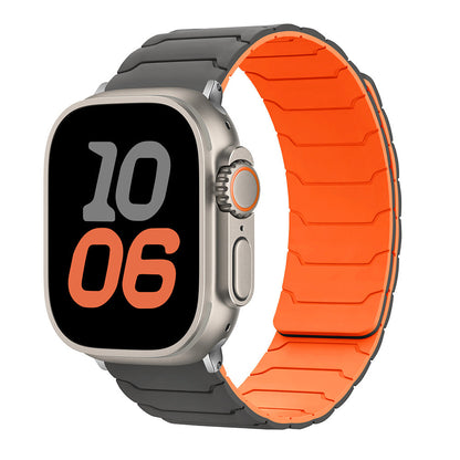 RoyaleGlow Armor Warrior Silicone Magnetic Watch Strap for Apple Watch