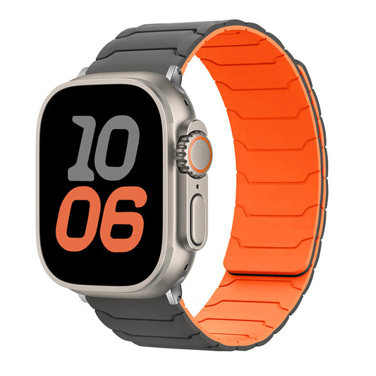 RoyaleGlow Armor Warrior Silicone Magnetic Watch Strap for Apple Watch