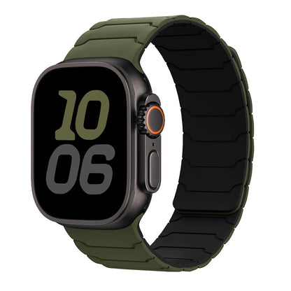 RoyaleGlow Armor Warrior Silicone Magnetic Watch Strap for Apple Watch
