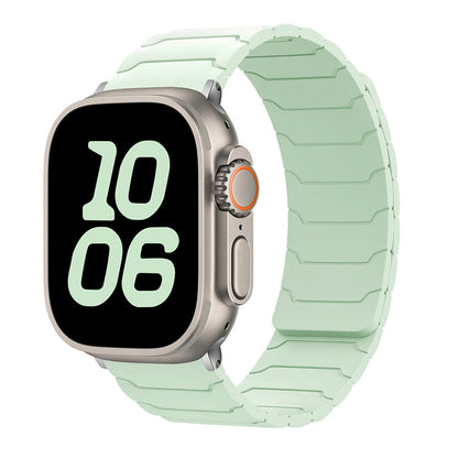 RoyaleGlow Armor Warrior Silicone Magnetic Watch Strap for Apple Watch