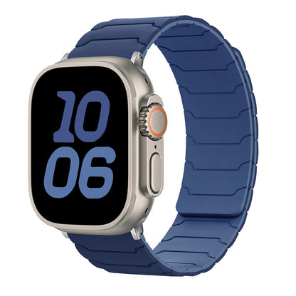 RoyaleGlow Armor Warrior Silicone Magnetic Watch Strap for Apple Watch