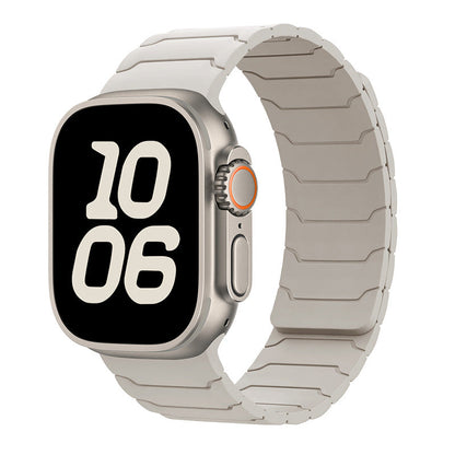 RoyaleGlow Armor Warrior Silicone Magnetic Watch Strap for Apple Watch