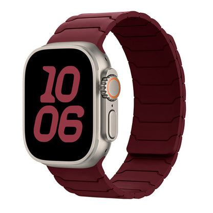 RoyaleGlow Armor Warrior Silicone Magnetic Watch Strap for Apple Watch