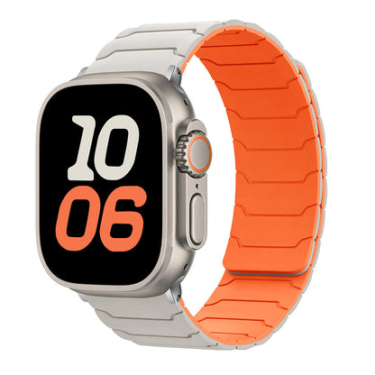 RoyaleGlow Armor Warrior Silicone Magnetic Watch Strap for Apple Watch