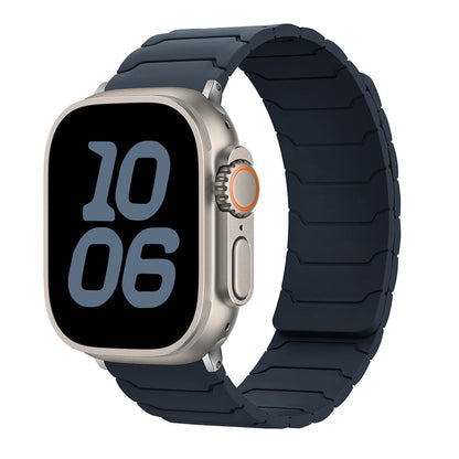RoyaleGlow Armor Warrior Silicone Magnetic Watch Strap for Apple Watch