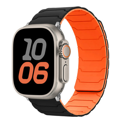 RoyaleGlow Armor Warrior Silicone Magnetic Watch Strap for Apple Watch