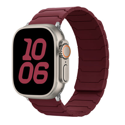 RoyaleGlow Armor Warrior Silicone Magnetic Watch Strap for Apple Watch