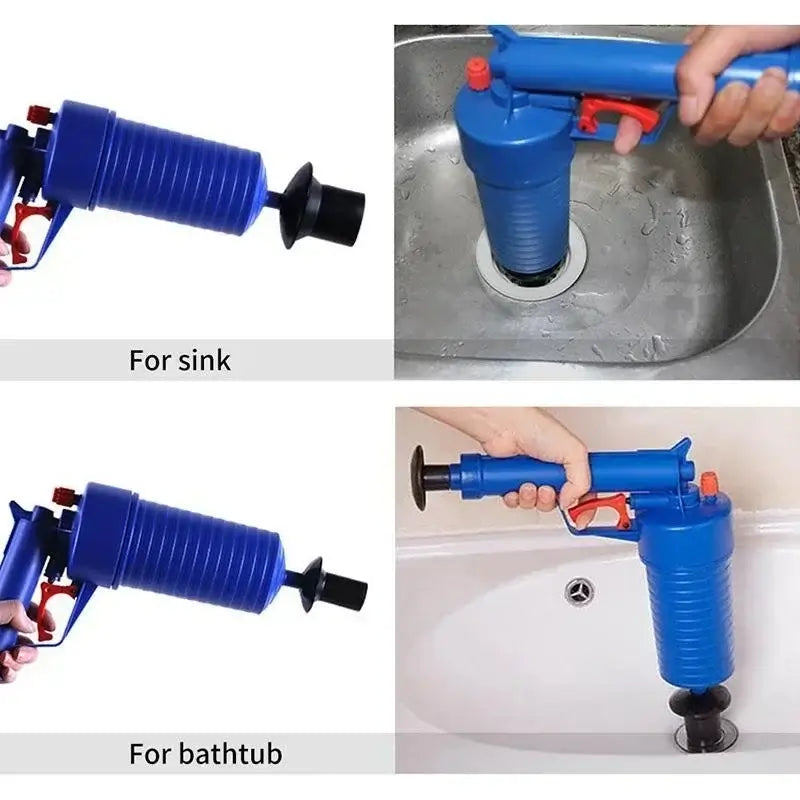 Royallure Air Pump Drain Plunger – High-Pressure Pipe Unblocker for Toilet & Sink