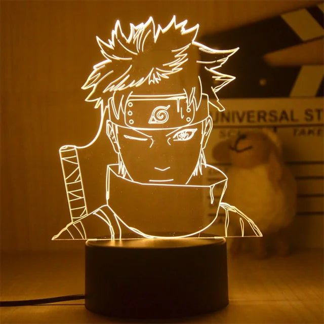 Naruto 3D LED Night Lamp - Anime Character Light with Kakashi, Sasuke, Sakura, and Naruto for Kids' Room Decor and Gifts - Q