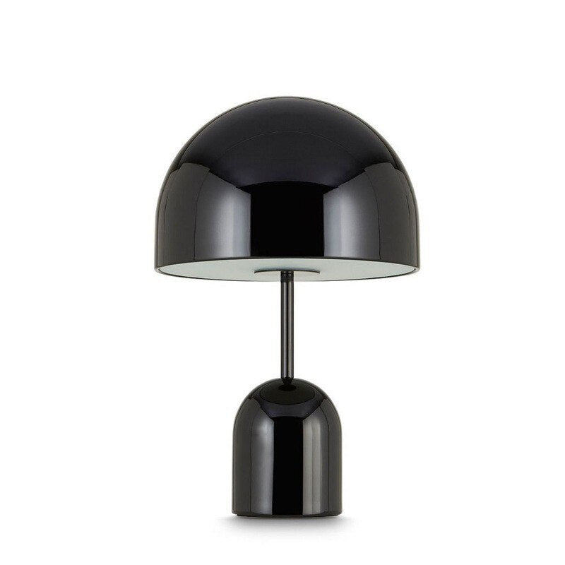 Cordless Bell Table Lamp - Touch Control LED Bedside Light - Black