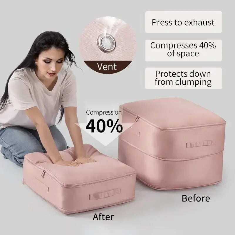 Royallure Compression Storage Bags – Water-Repellent Nylon, Easy-Zip, Closet & Travel Saver