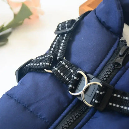 Royallure Waterproof Sherpa-Lined Dog Jacket with Built-In Harness – Warm, Windproof, Easy-Walk