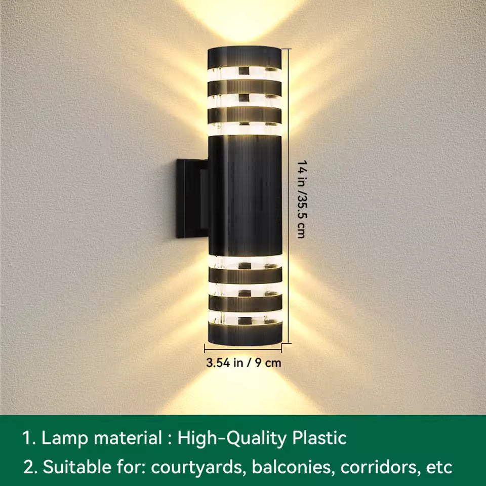 Royallure Modern Outdoor Wall Sconce - Waterproof Up Down LED Exterior Light