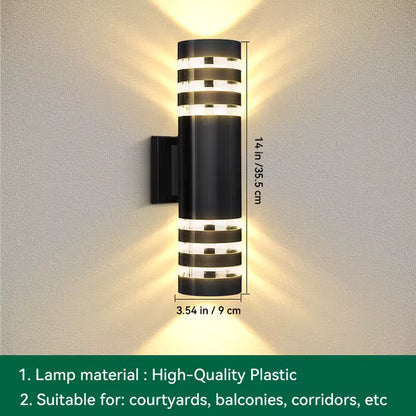 Royallure Modern Outdoor Wall Sconce - Waterproof Up Down LED Exterior Light