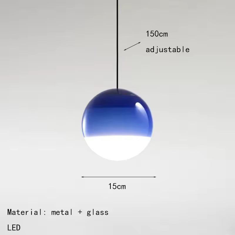 LuxRoyale Gradient Glass Pendant Light, Dual Color Temperatures Kitchen Island