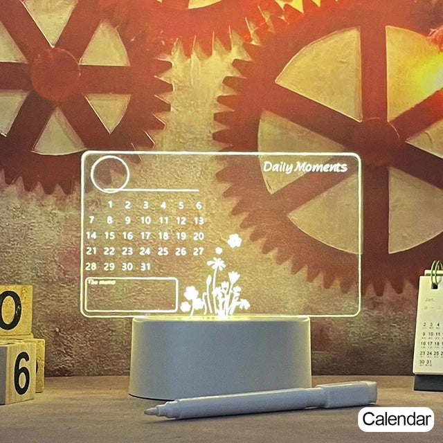Creative LED Noteboard Night Lamp - Calendar