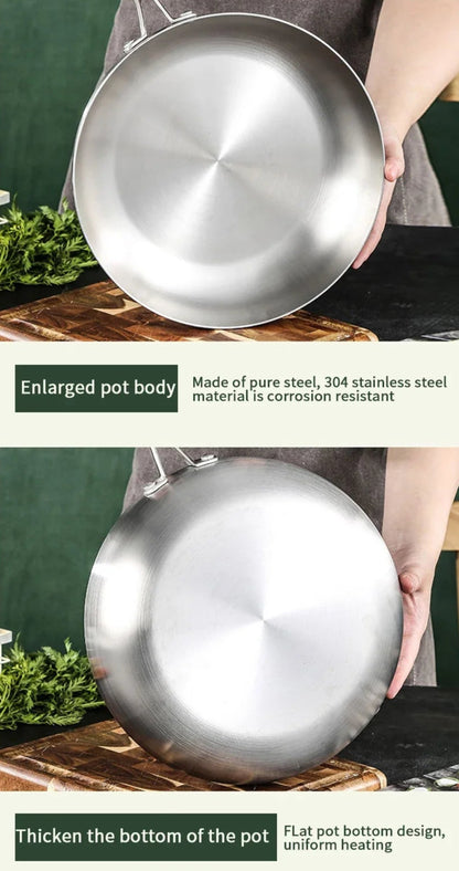 Royallure 304 Stainless Steel Non-Stick Frying Pan for Steak, Gas & Induction Use