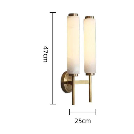 LuxRoyale Spanish Marble Wall Sconce - All Copper Minimalist Wall Light
