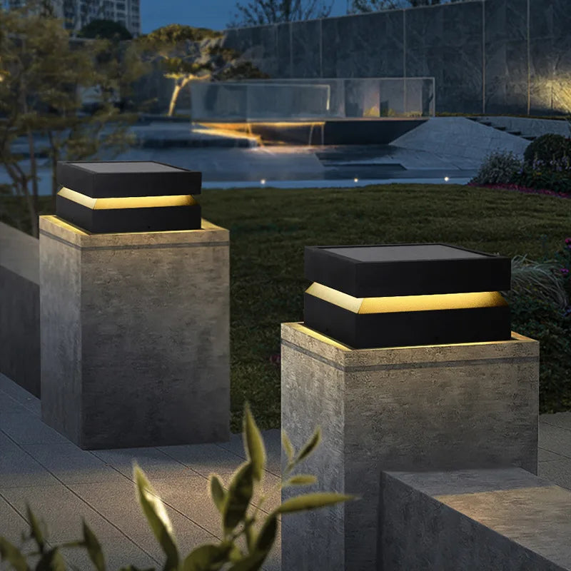 Royelux Modern Square Outdoor Post Light - IP65 Waterproof LED Pathway Landscape Lighting