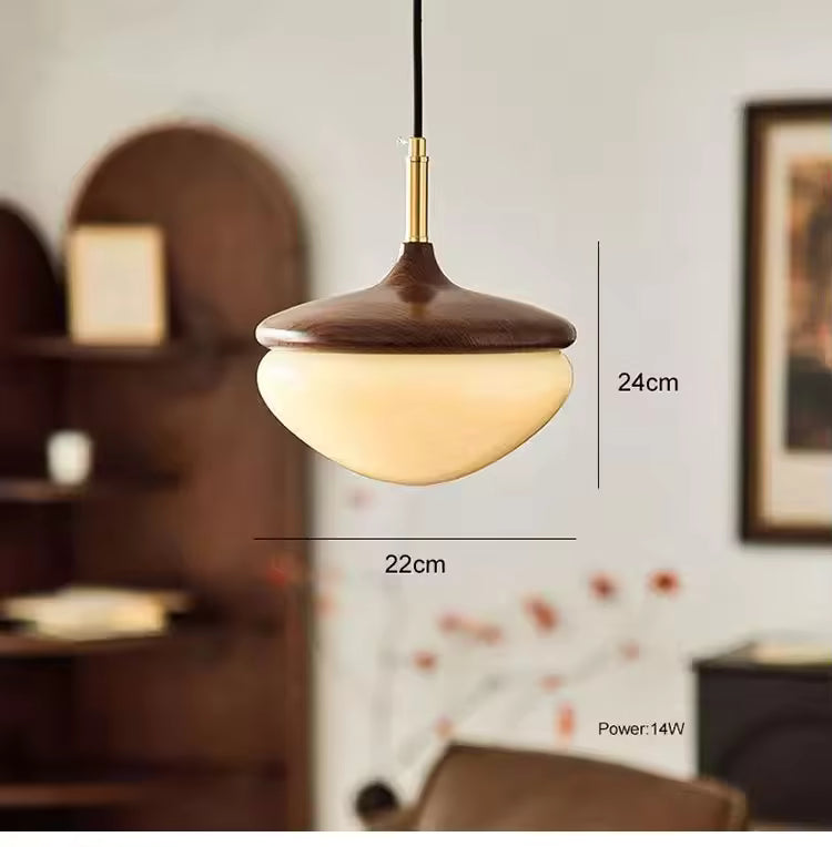RoyaleGlow Vintage French Cream Style Hazelnut Glass Pendant Light